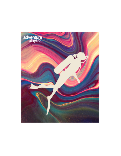 Adventureplay - Diver in colourful bg || Round neck